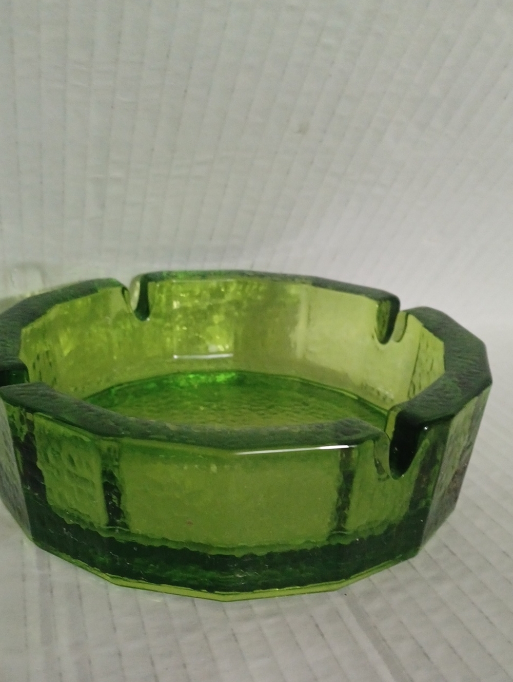 Vintage MCM  Blenko Green Pebble Glass Ashtray